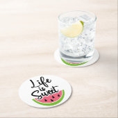 生活は甘いかわいい果物夏のパーティースイカ ラウンドペーパーコースター (インサイチュ)