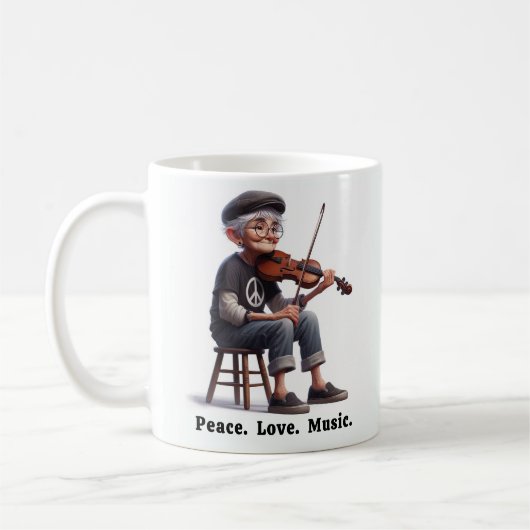 生活を楽しむ無料のスピレーションを受けた高齢者 コーヒーマグカップ (左)