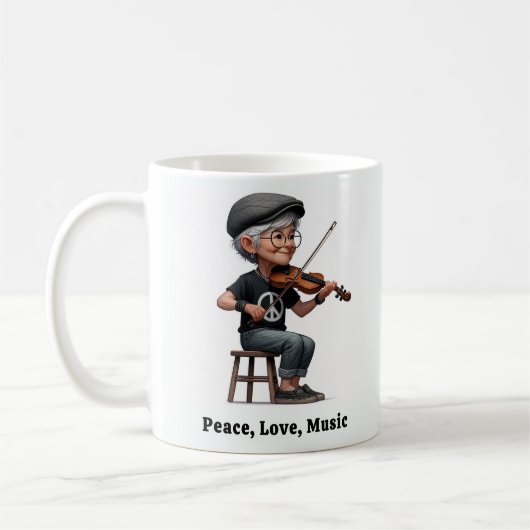 生活を楽しむ無料のスピレーションを受けた高齢者 コーヒーマグカップ (左)