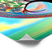 生活カラフルの木のポスター ポスター (角)