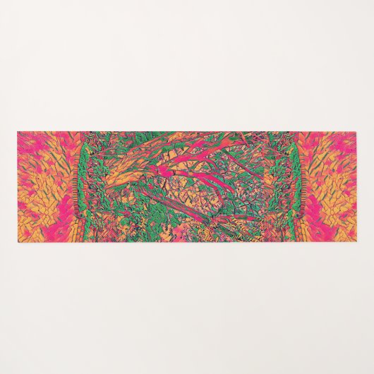 生活モダンの木抽象芸術アート鎮静剤 ヨガマット (裏面(横))