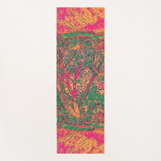 生活モダンの木抽象芸術アート鎮静剤 ヨガマット (正面)