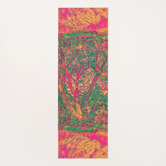 生活モダンの木抽象芸術アート鎮静剤 ヨガマット (裏面)