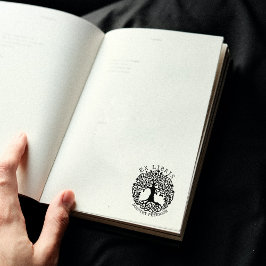 生活モダンの木、書籍Ex Libris ラバースタンプ