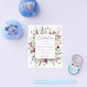 生活モダンフローラ記念の予算お祝い チラシ (シングル)