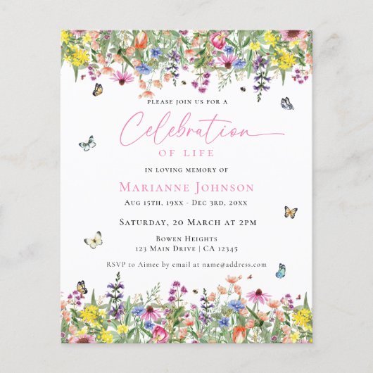 生活モダンフローラ記念予算お祝い チラシ (正面)