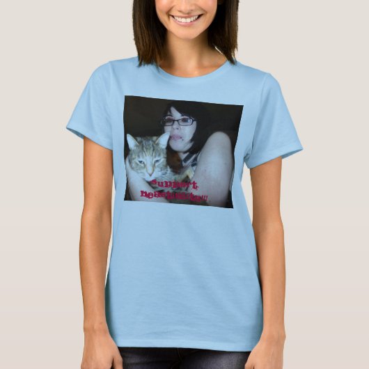 生活保護を支援!!! Tシャツ (正面)