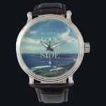 生活前向きの見通し/ ©Seascape 腕時計<br><div class="desc">青空と白い雲の美しい海岸線を描いたオリジナル写真作品の背景インスパイアに、タイポグラフィの中で「常に人生の明るい側面を見る」というメッセージが添えられ、顔の困難に関わらず人生に対する楽観的な態度を表している。美しい視覚的魅力を持つだけでなく、人々が楽観的で積極的な態度を求め意欲を起こて保、人生の明るい側面を探し求める力も持っている。このエ前向きネルギーデザインは、消費者に勇気付けられるとインスピレーションを提供し、有意義な贈り物となる。</div>