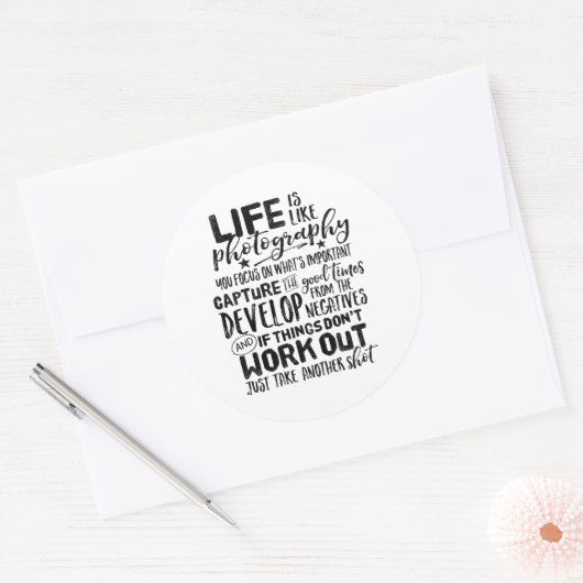 生活感動的引用文写真家 ラウンドシール (封筒)