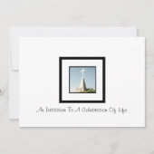 生活招待状にカスタマイズ可能なお祝い 招待状 (正面)