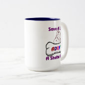 生活救はシェルター犬のマグカップを採用する ツートーンマグカップ (正面右)