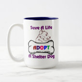 生活救はシェルター犬のマグカップを採用する ツートーンマグカップ (左)