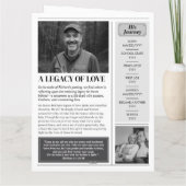 生活新聞カードの葬儀プログラムお祝い カード (裏面)