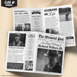 生活新聞カードの葬儀プログラムお祝い カード