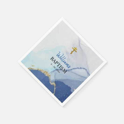 生活水正統派キリスト教バプテスマの河川 スタンダードカクテルナプキン (角)