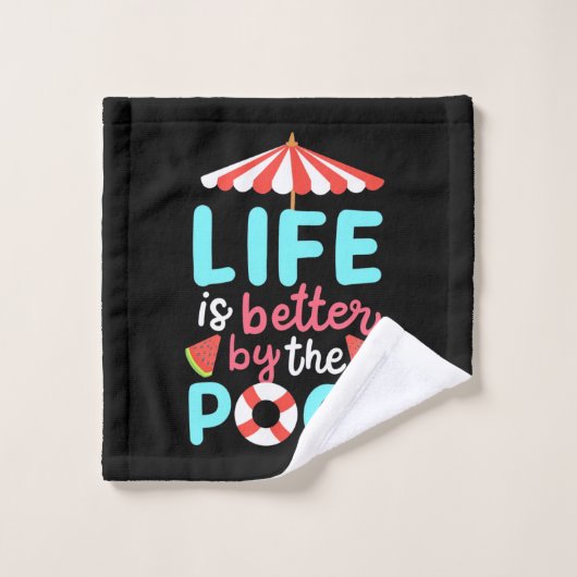 生活泳ぐ人はプールの方が良い ウォッシュタオル (ウォッシュタオル)