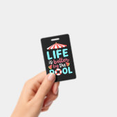 生活泳ぐ人はプールの方が良い バッジ (手持ち)