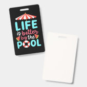 生活泳ぐ人はプールの方が良い バッジ (正面＆裏面)