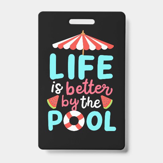 生活泳ぐ人はプールの方が良い バッジ (正面)