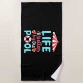 生活泳ぐ人はプールの方が良い ビーチタオル (正面)