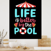 生活泳ぐ人はプールの方が良い ポスター (キッチン)