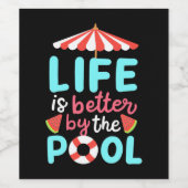 生活泳ぐ人はプールの方が良い ワインラベル (シングルラベル)