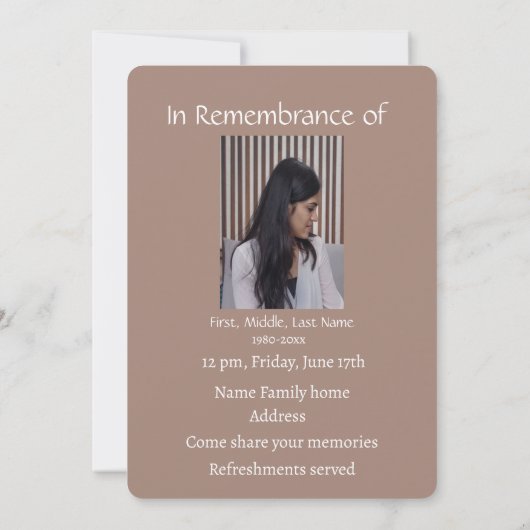 生活用フクロウ鳥水彩お祝い 招待状 (裏面)