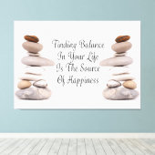 生活禅の石のスローガン キャンバスプリント (インサイチュ (ウッドフロア))