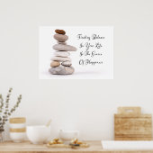 生活禅の石のスローガン ポスター (キッチン)