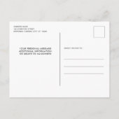 生活素朴の緑のユーカリお祝い インビテーションポストカード (裏面)