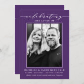 生活葬エレガント業の二重お祝い 招待状 (正面/裏面)