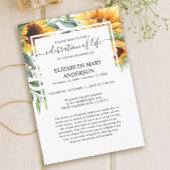 生活葬儀記念ひまわりのお祝い 招待状