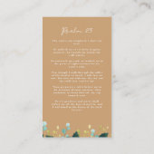 生活葬式お祝いカードの帰郷祈りの言葉 名刺 (裏面)