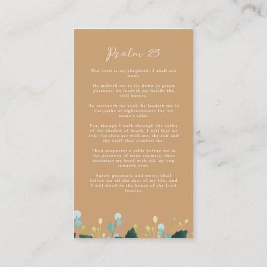 生活葬式お祝いカードの帰郷祈りの言葉 名刺 (裏面)