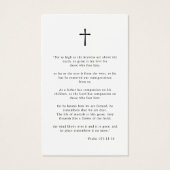 生活葬式エレガント祈りの言葉カードのお祝い (裏面)