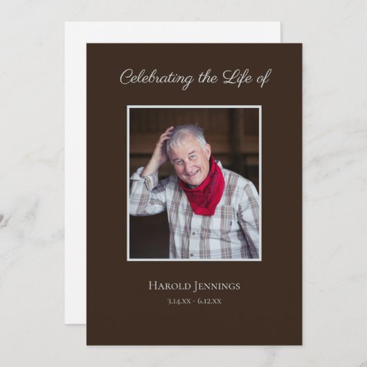 生活葬祭令の写真お祝い プログラム (正面/裏面)