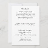 生活計ミニマル算費の葬儀お祝い 招待状 (裏面)