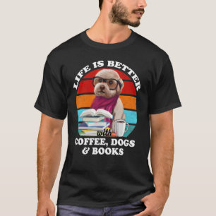 生活費はコーヒー犬に比べて好おもしろいい Tシャツ
