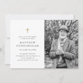 生涯お祝いモダンシンプル十字架 招待状 (正面)