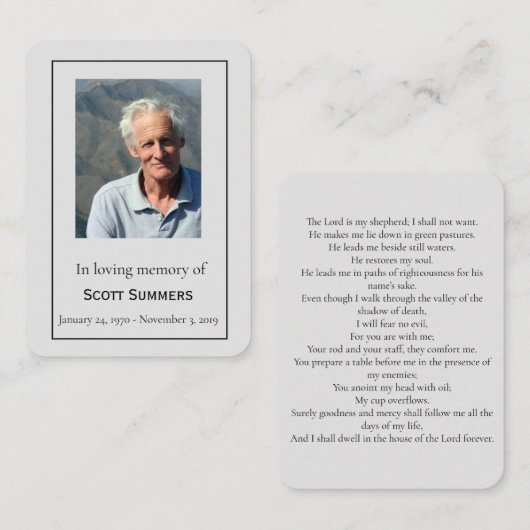 生涯お祝い写真葬儀 名刺 (正面/裏面)