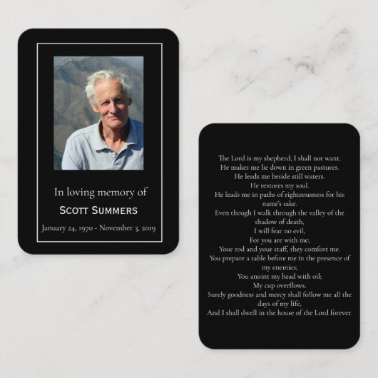 生涯お祝い写真葬儀 名刺 (正面/裏面)