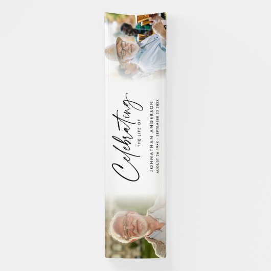 生涯お祝い2写真式葬儀またはメモリアル 横断幕 (縦)