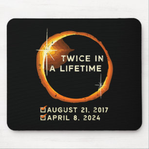 生涯に2回の太陽のEclipse 2024男性W マウスパッド