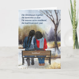 生涯のパートナー アフリカ系アメリカ人のレズビアンカップル シーズンカード