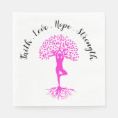 生涯のピンクの木の乳がん生存者のパーティー スタンダードランチョンナプキン (正面)