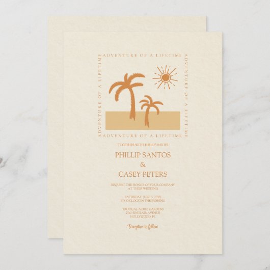 生涯の冒険結婚式招待状 招待状 (正面/裏面)