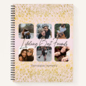 生涯の友最高の達ピンク赤面&金ゴールドの輝き ノートブック (正面)