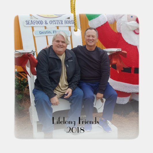 生涯の友2の写真は2年クリスマス2味方しました セラミックオーナメント (正面)