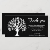 生涯の木の葬儀の白黒 サンキューカード (正面/裏面)