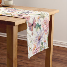 生涯の蝶のフローラブライダルシャワーの好意 ショートテーブルランナー